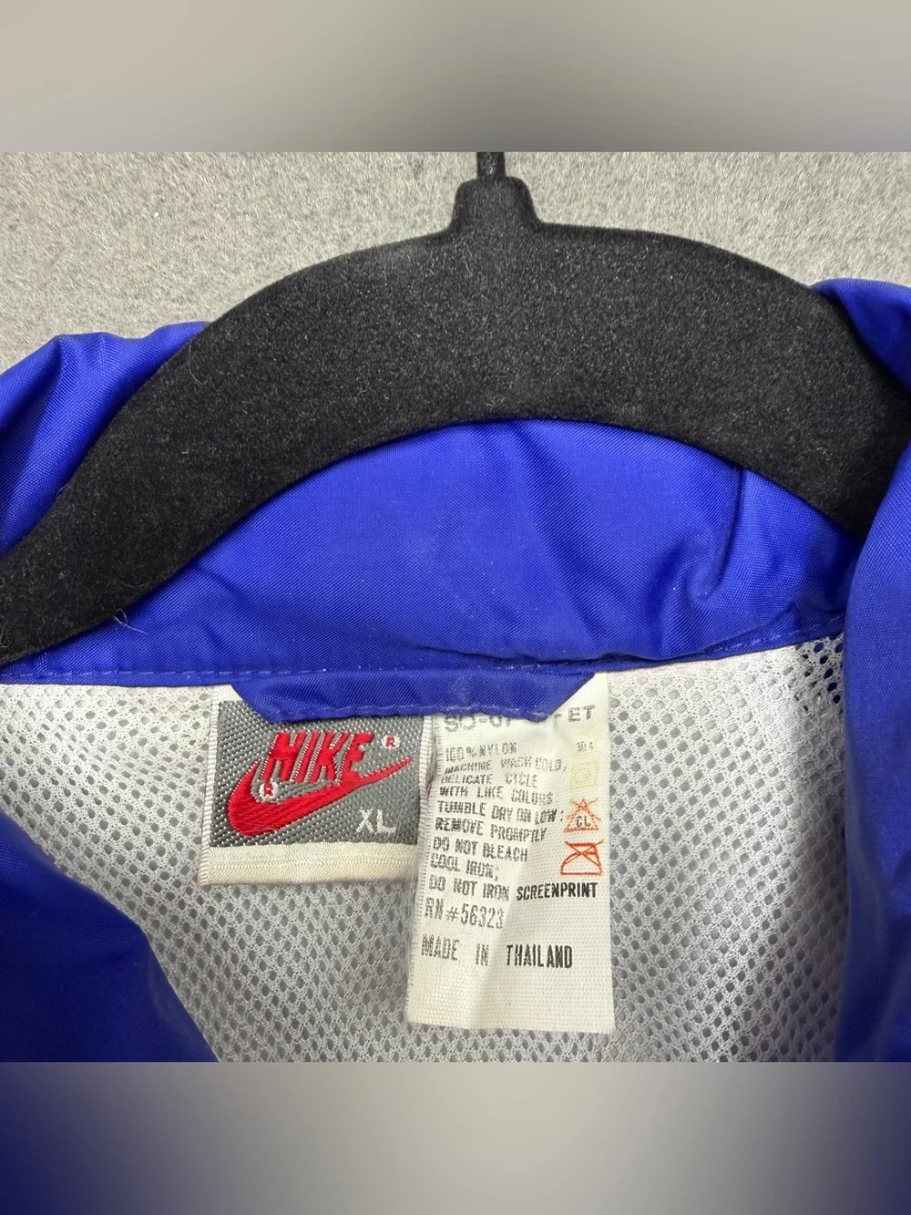Vintage Nike XL Pink Grey Tag Colorblock Windbreaker Tucked With Hidden Hood